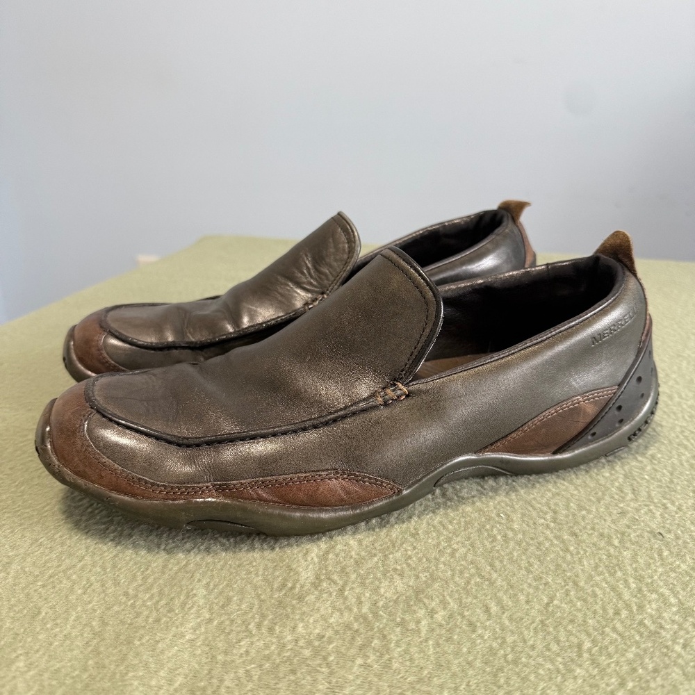 Merrell Men’s Veer Loafers Black Brown Size 12